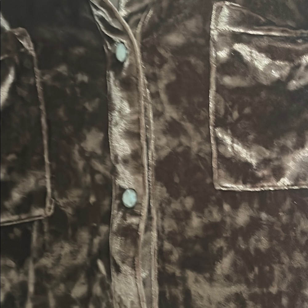 Elegant Velvet Brown Blouse - Picture 3 of 7